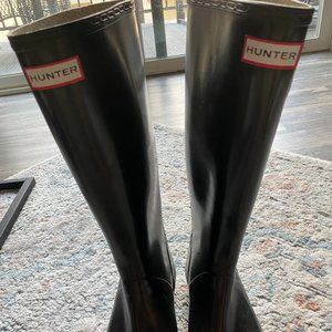 Black Tall Hunter Rain Boots
